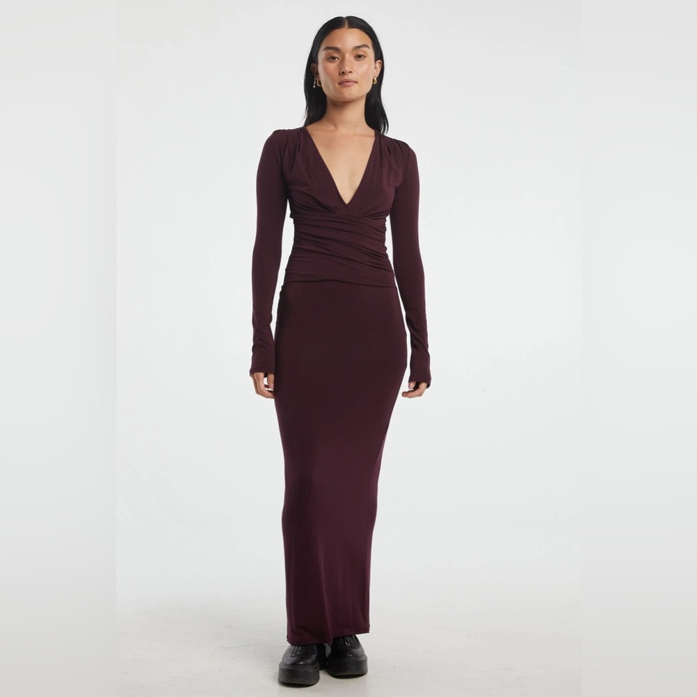 The Line by K Calli Dress in Oxblood